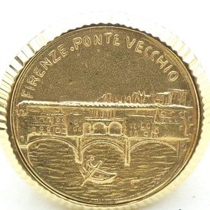 Bellezza Italy Firenze/Ponte/Vecchio Size 8.5 Gold Mens Ring